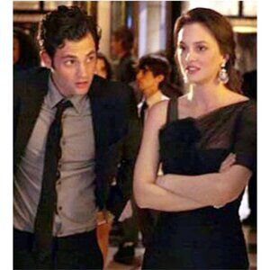 ASO Blair Waldorf Gossip Girl Black Lace Bcbgmaxazira Dress Size 12 Large Fairy